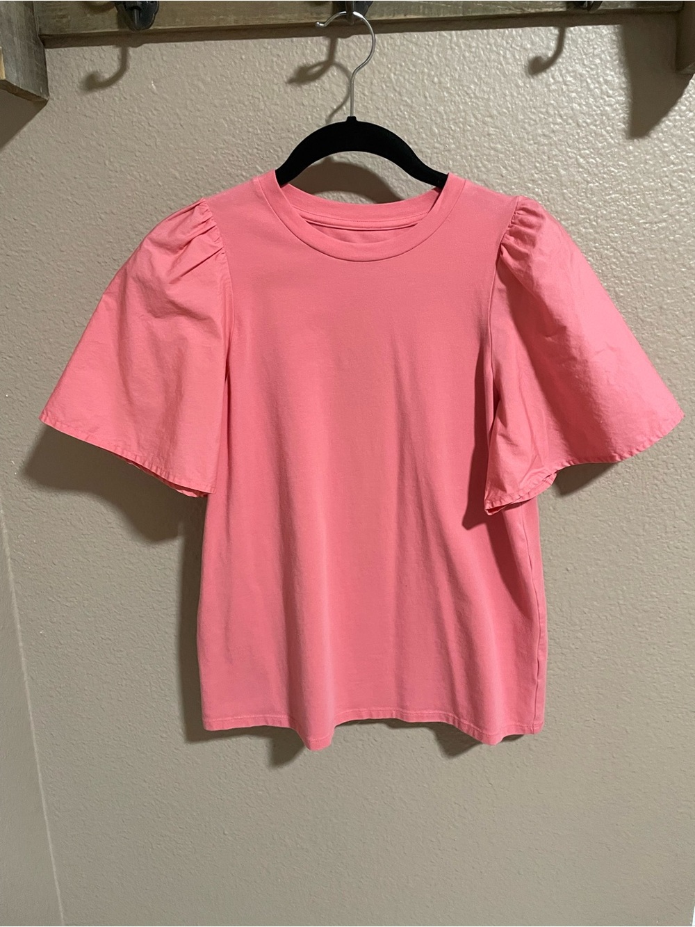 A New Day Women's Pink Puff Sleeve Tee